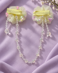 Floral Bead Drape Hair Clips