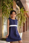 Indigo Lace Belt Dress