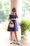 Indigo Lace Belt Dress