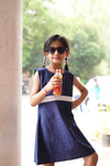 Indigo Lace Belt Dress