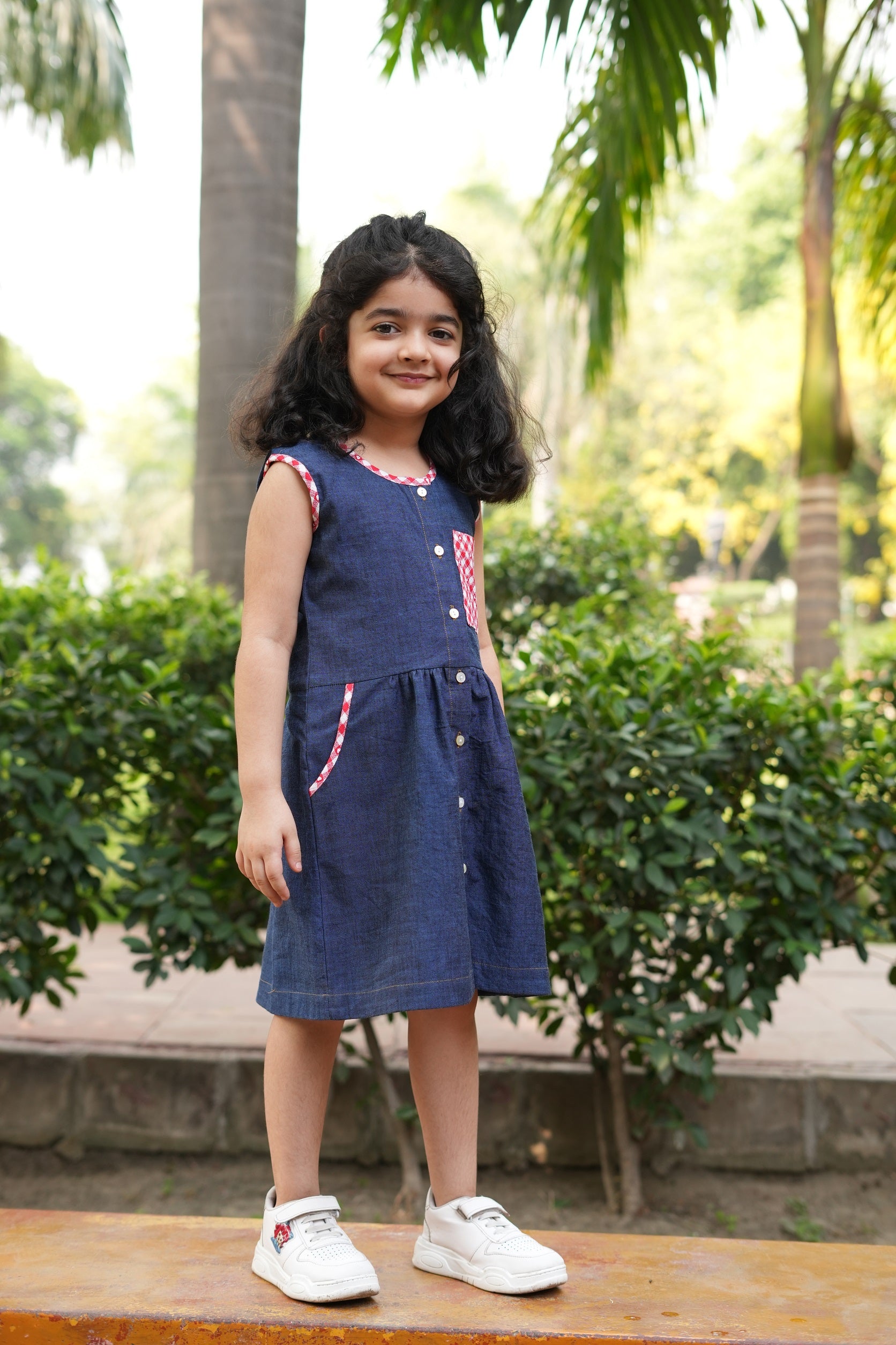 Gingham Picnic Dress – White Dahlia