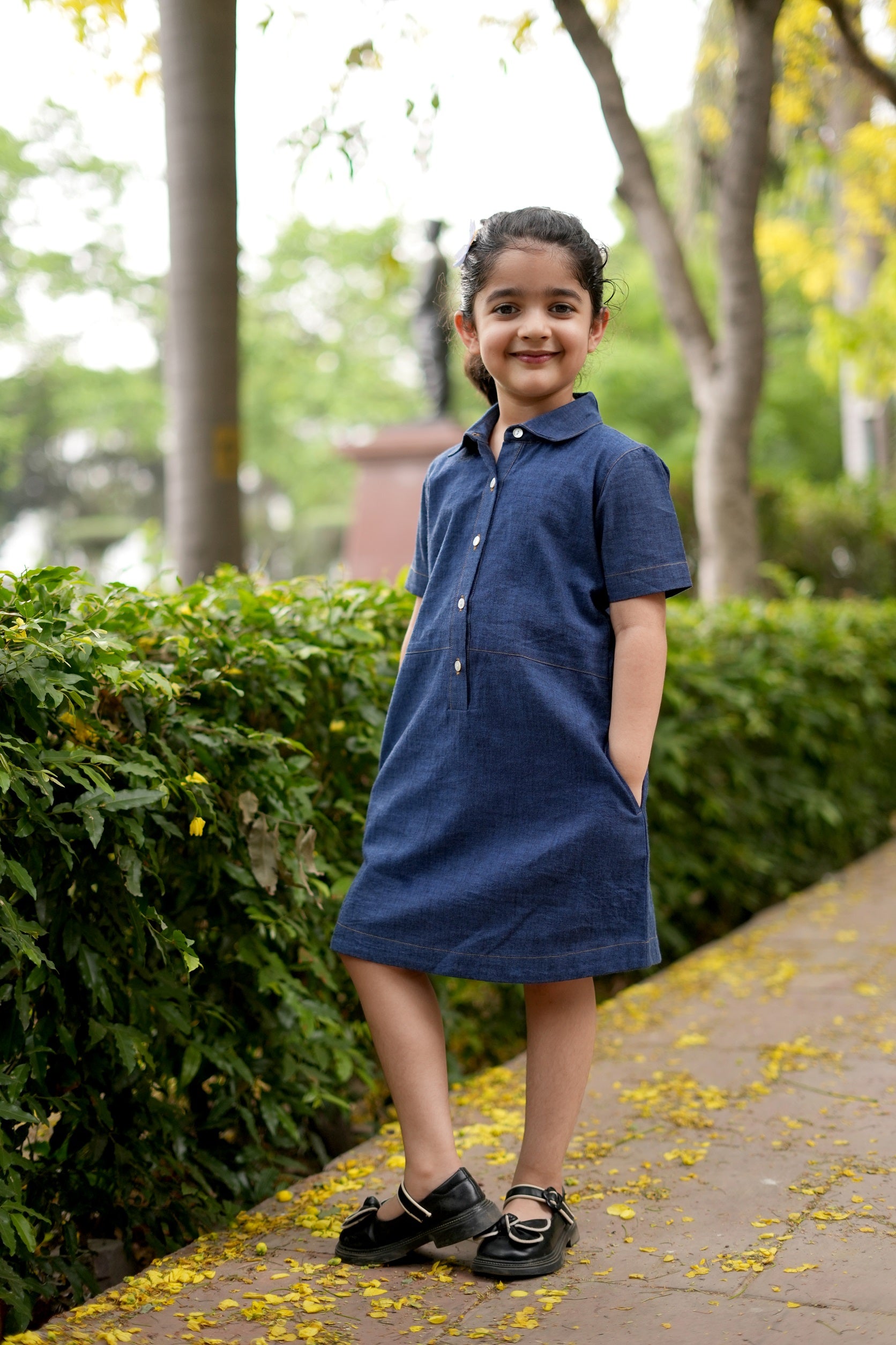 Denim Shirt Dress – White Dahlia