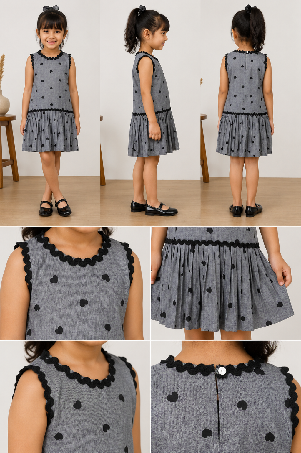 Heartfelt Noir Grey Dress