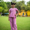 Pink Gingham Check Night Suit