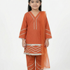 Zari Zest Rust Orange Kids' Salwar Suit Set