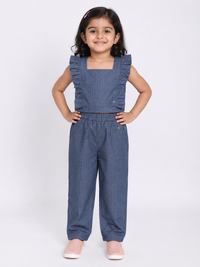 Chloe Denim Top & Denim Joggers Set