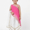 Candy Drape Pink & White Kids' Top Pant Set