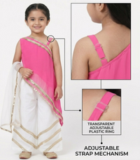 Candy Drape Pink & White Kids' Top Pant Set