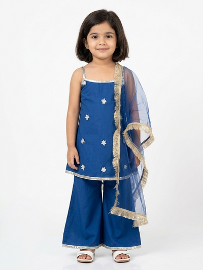 Starfall Navy Blue Kids' Top Sharara Set