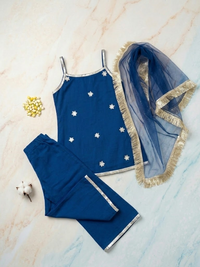 Starfall Navy Blue Kids' Top Sharara Set