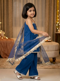 Starfall Navy Blue Kids' Top Sharara Set