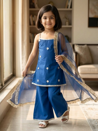 Starfall Navy Blue Kids' Top Sharara Set
