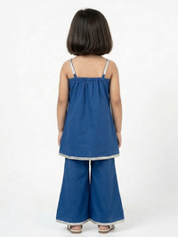 Starfall Navy Blue Kids' Top Sharara Set