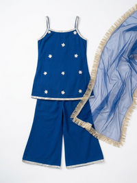 Starfall Navy Blue Kids' Top Sharara Set
