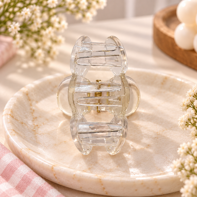 Clear Scalloped Circle Claw Clip