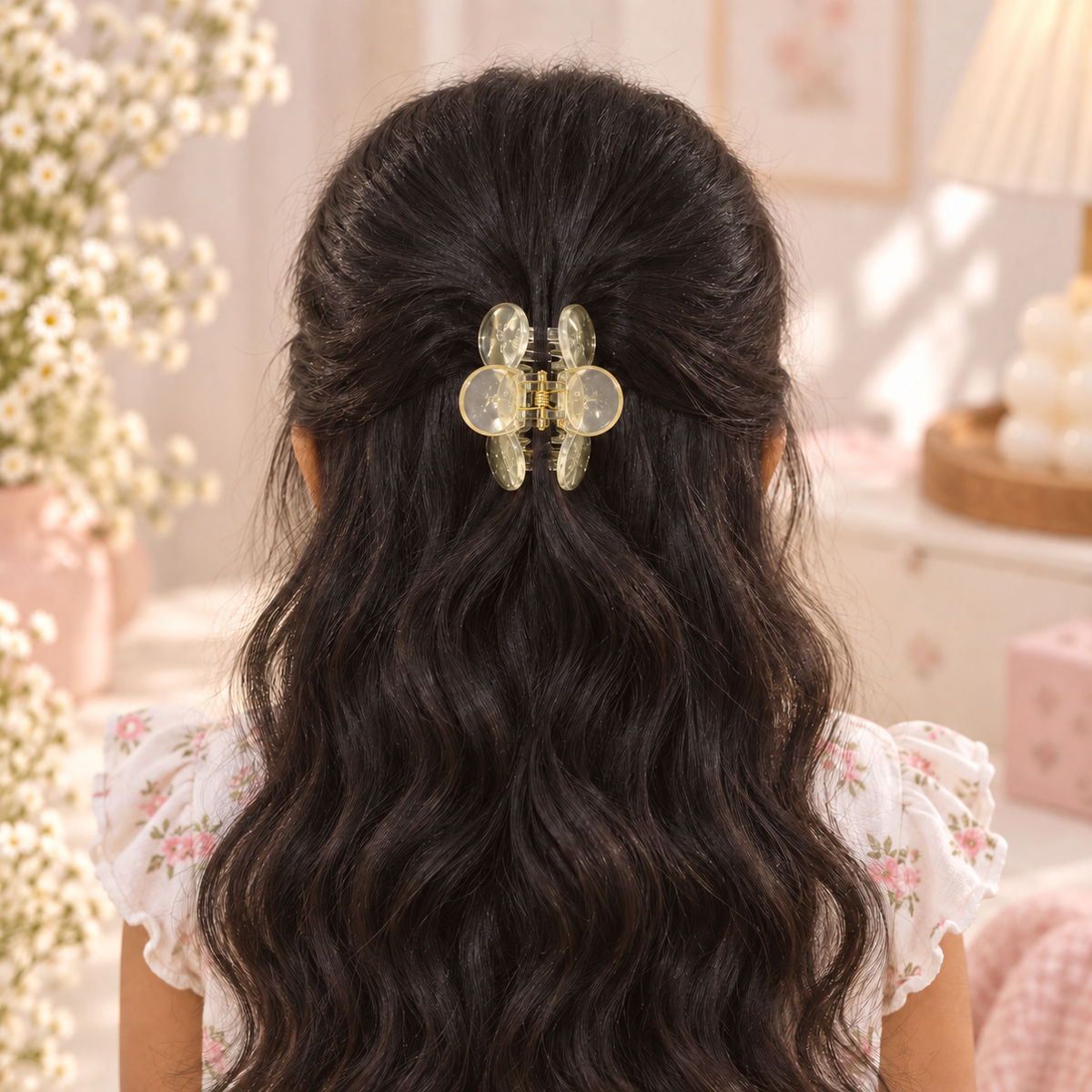 Clear Scalloped Circle Claw Clip