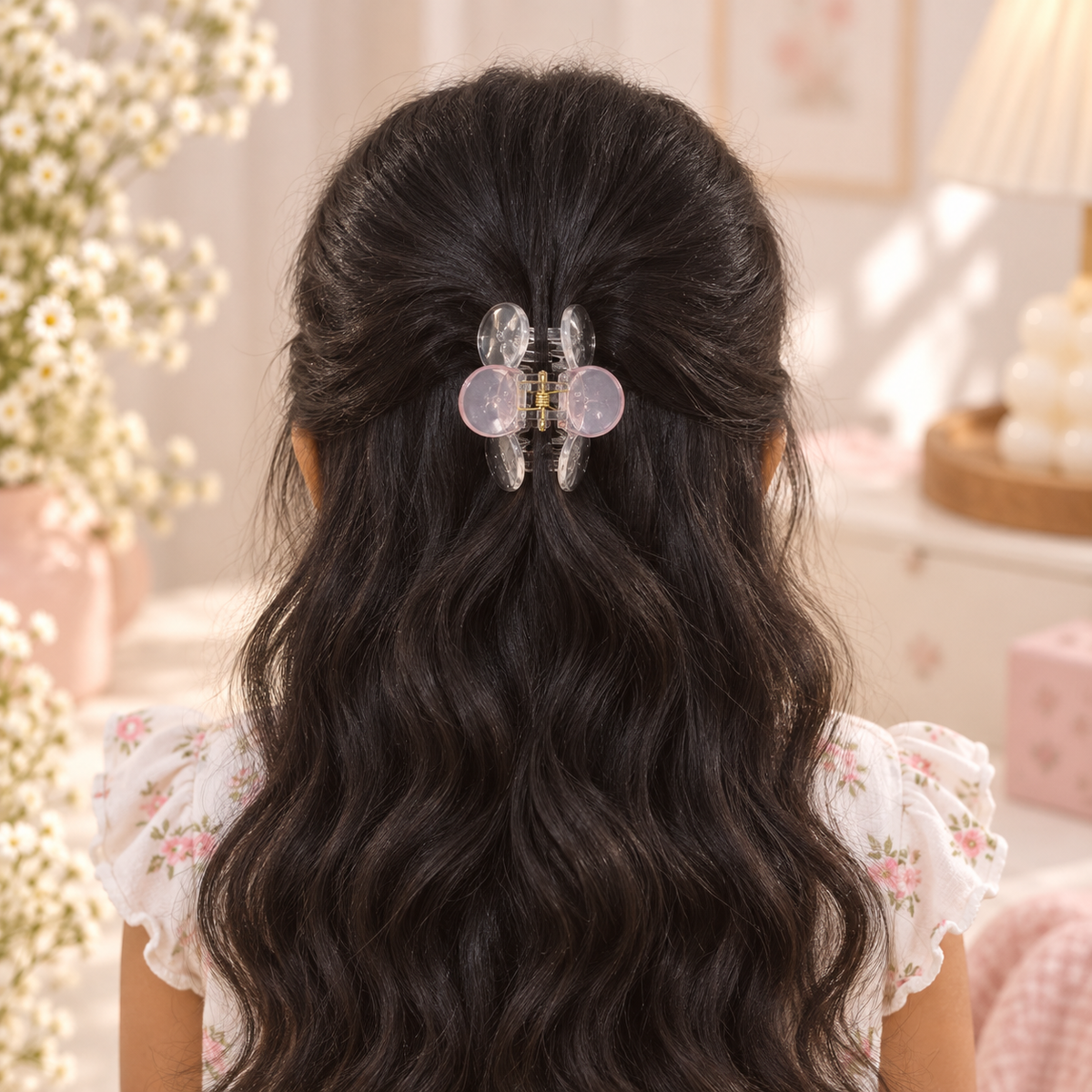 Clear Scalloped Circle Claw Clip