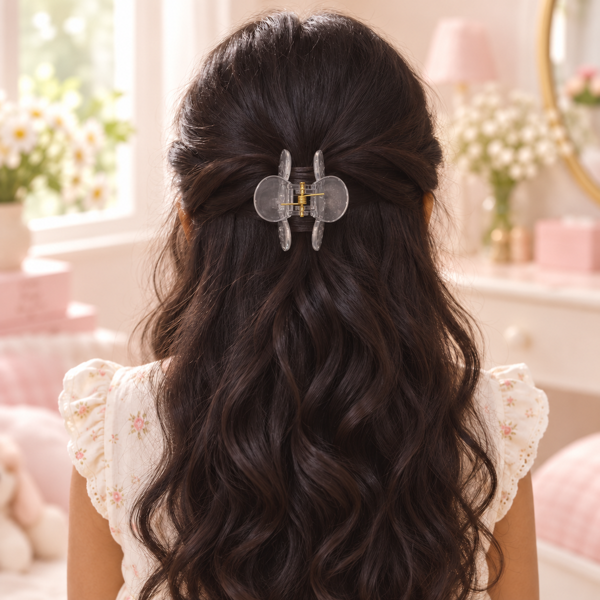Clear Scalloped Circle Claw Clip