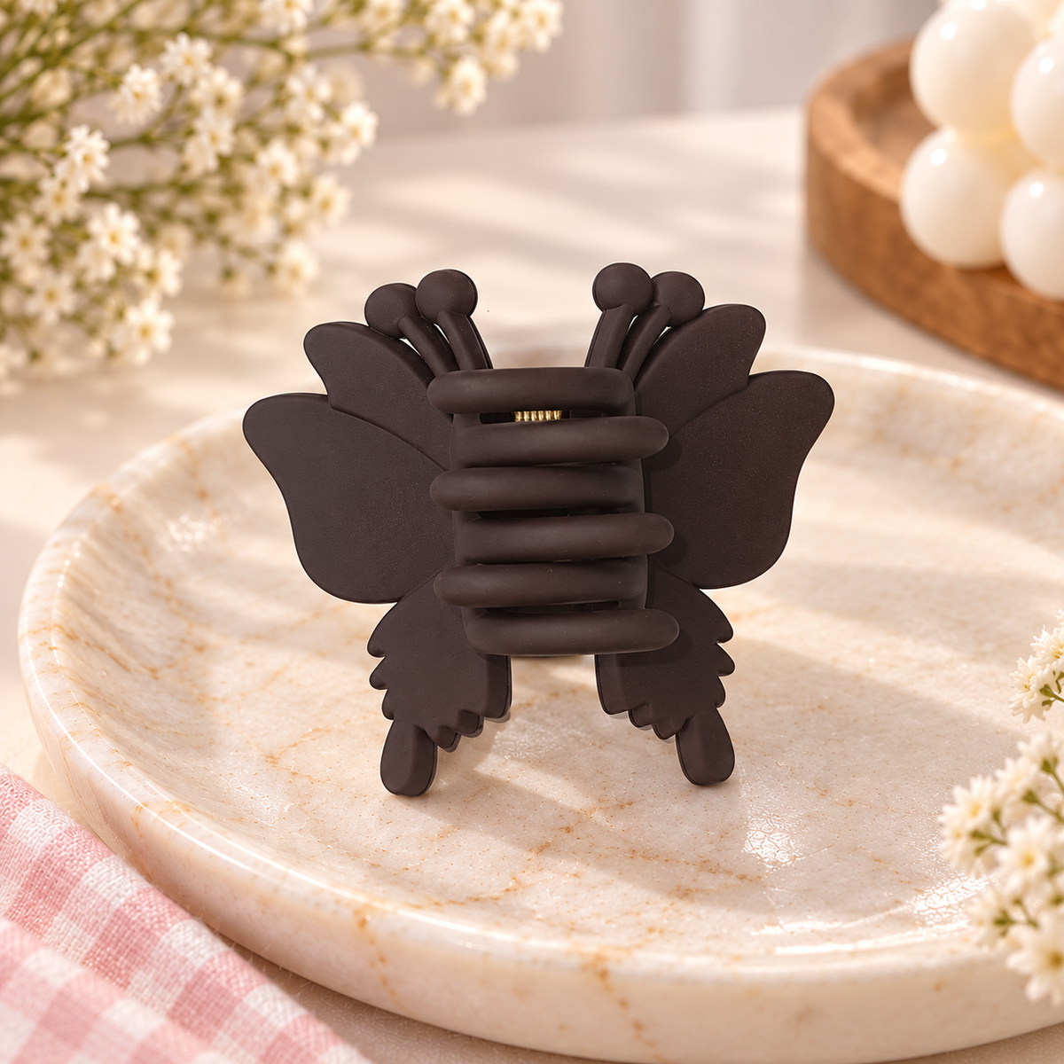 Matte Butterfly Antenna Claw Clip