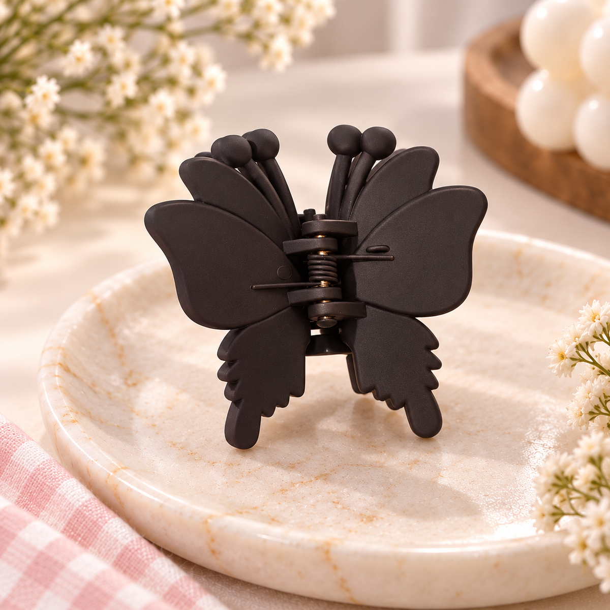 Matte Butterfly Antenna Claw Clip
