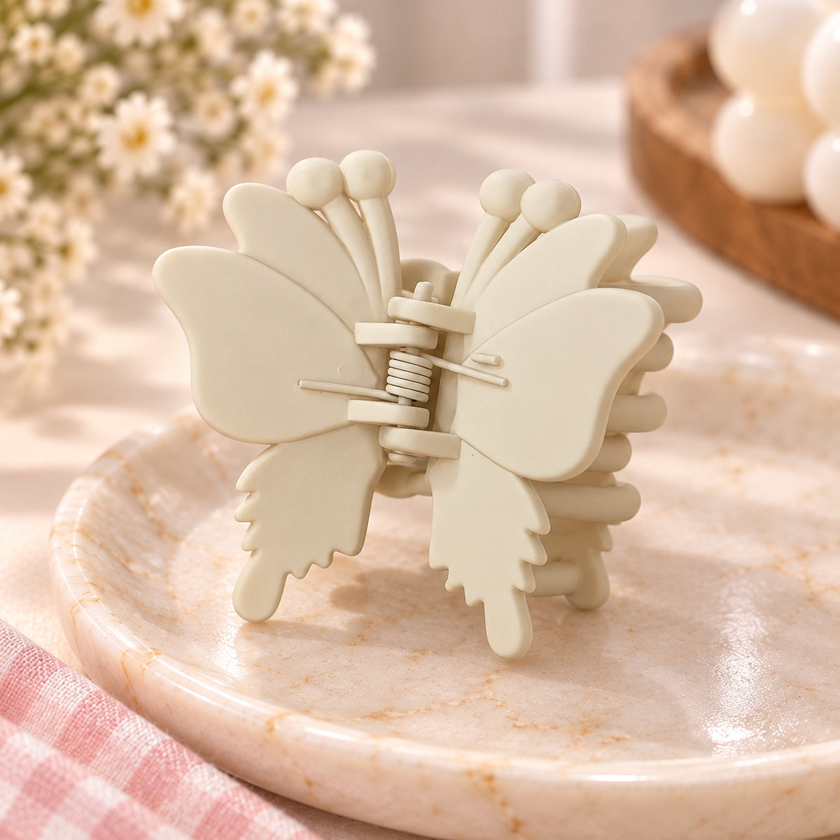 Matte Butterfly Antenna Claw Clip