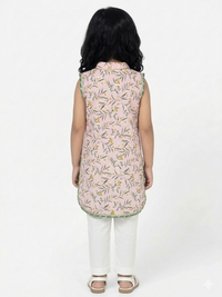 Blossom Bloom Pink Floral Print Kids' Kurta Set