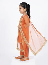 Golden Hour Peach Orange Kids' Salwar Suit Set