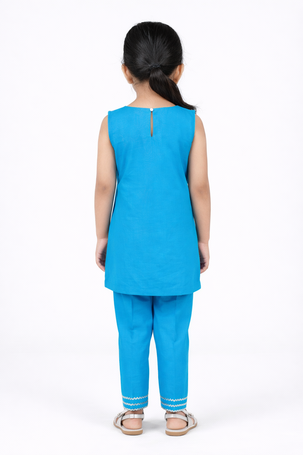 Sky Star Cyan Kids' Kurta Pant Set