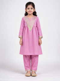 Gotta Glory Lilac Pink Kids' Salwar Suit Set