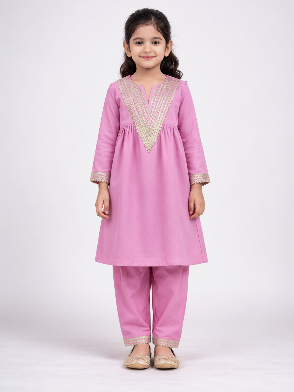Gotta Glory Lilac Pink Kids' Salwar Suit Set