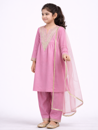 Gotta Glory Lilac Pink Kids' Salwar Suit Set