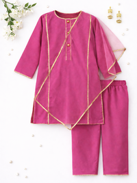 Pretty in Rani Hot Pink Kids' Kurta Set
