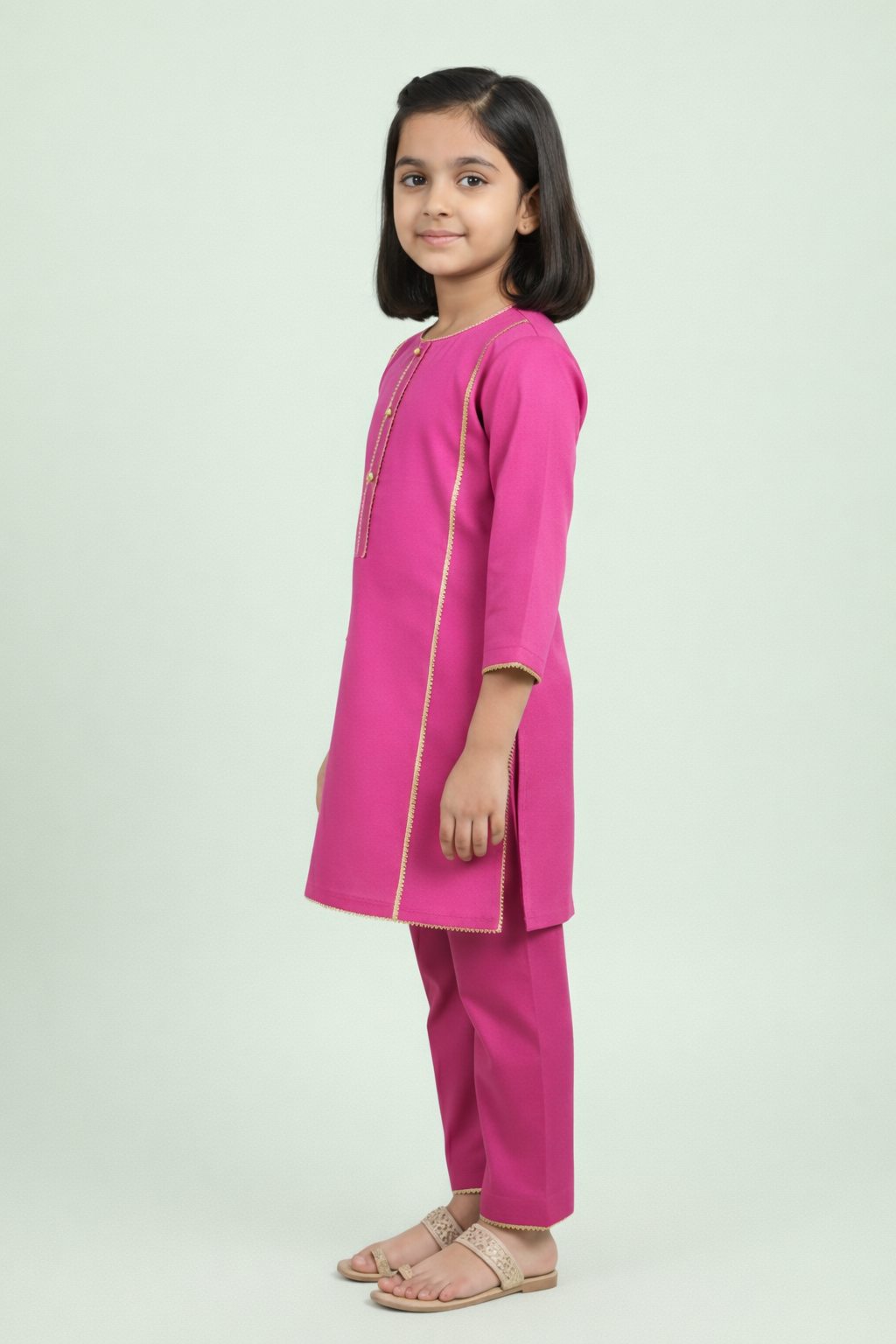 Pretty in Rani Hot Pink Kids' Kurta Set