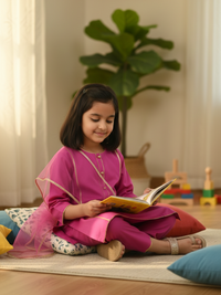 Pretty in Rani Hot Pink Kids' Kurta Set