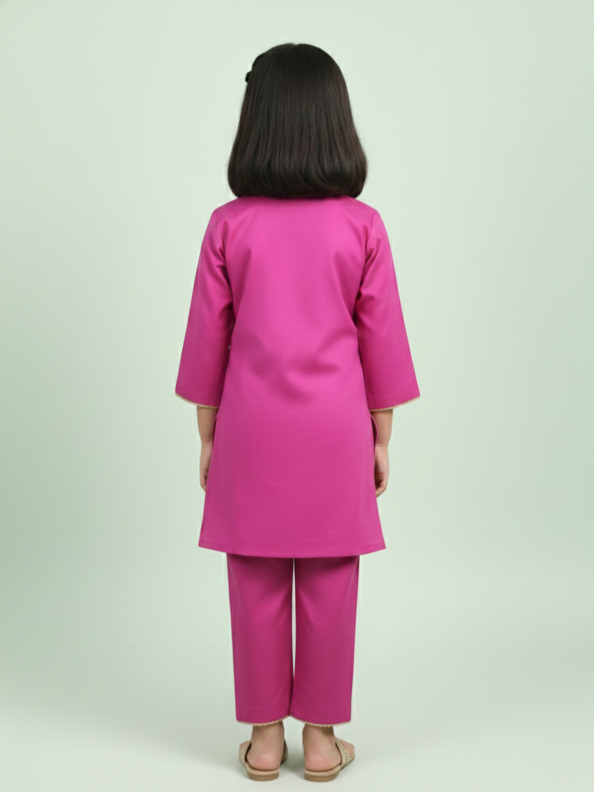 Pretty in Rani Hot Pink Kids' Kurta Set