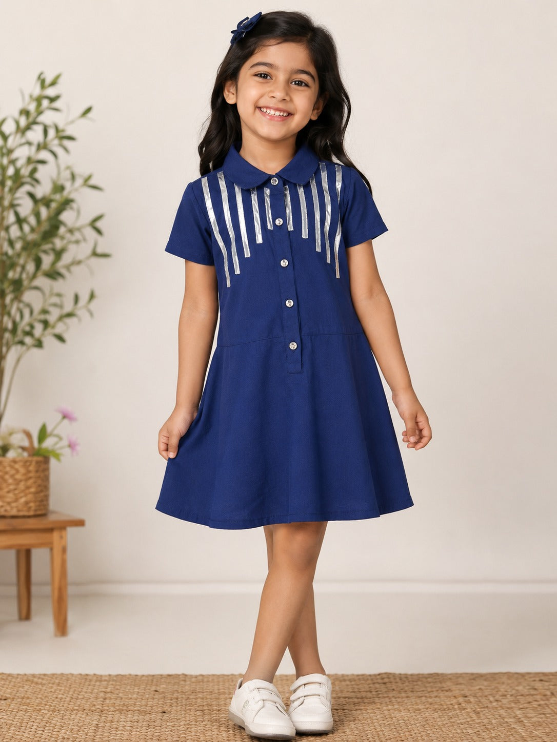 Gota Gleam Royal Blue Denim Dress