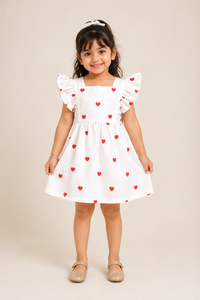 Little Hearts White Dress