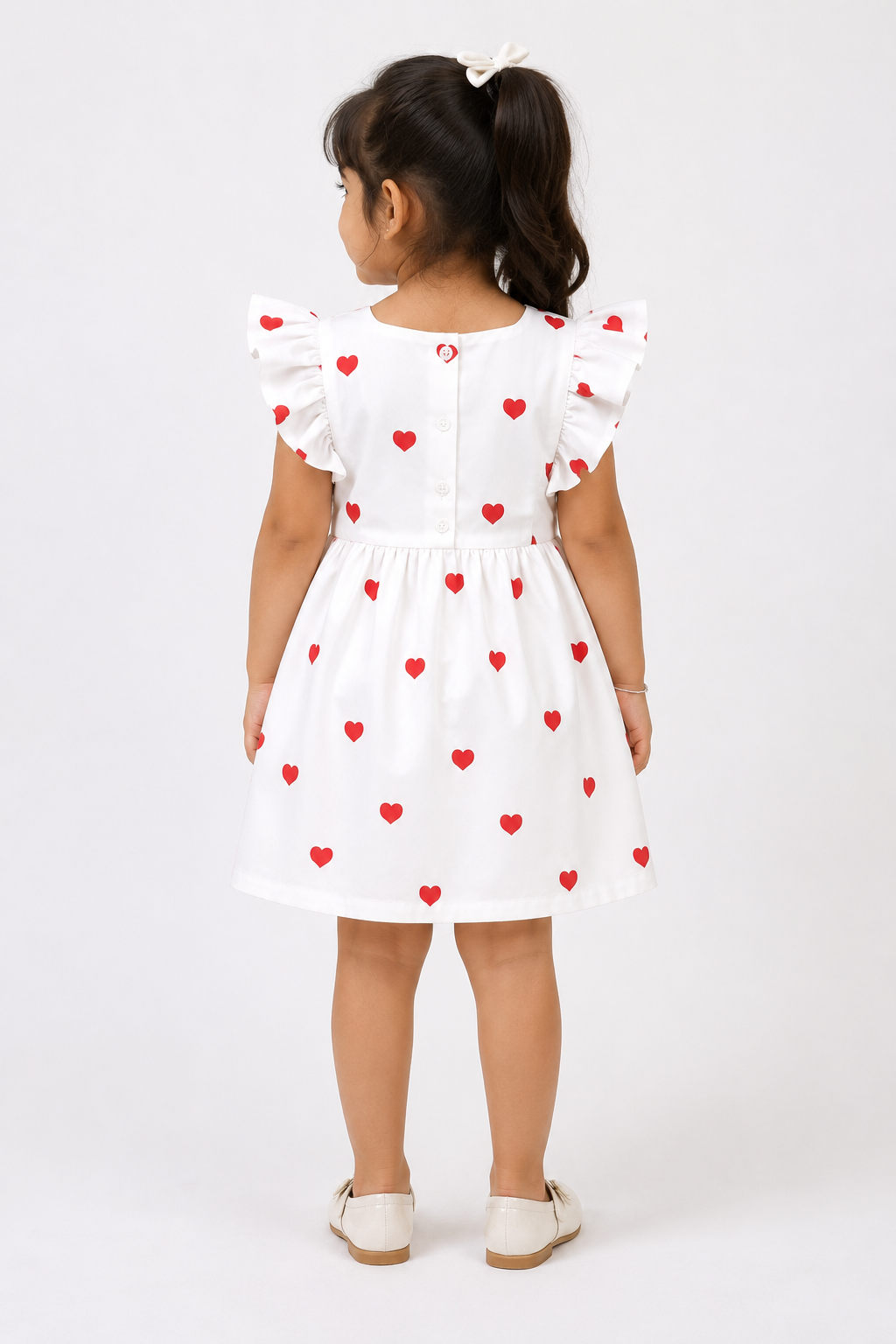 Little Hearts White Dress