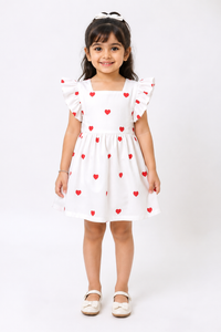Little Hearts White Dress