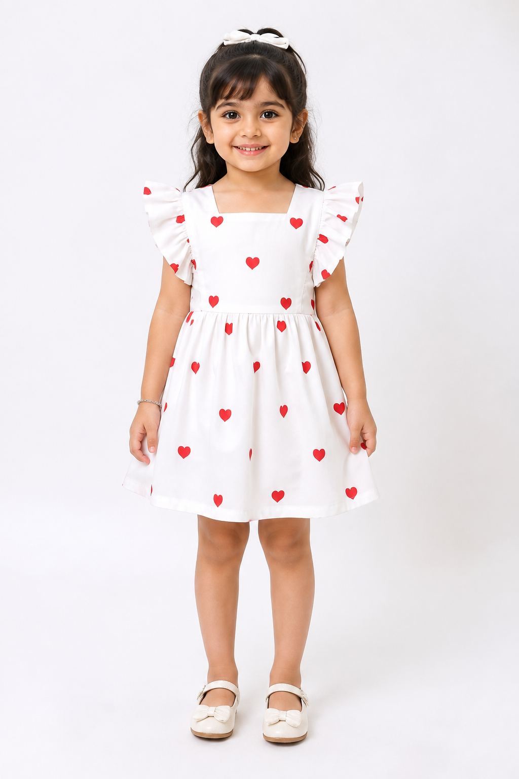 Little Hearts White Dress