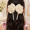 Layered Dotted Bow Hair Clip