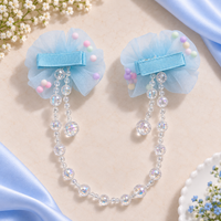 Floral Bead Drape Hair Clips