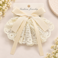 Lace Fan Ribbon Bow Clip