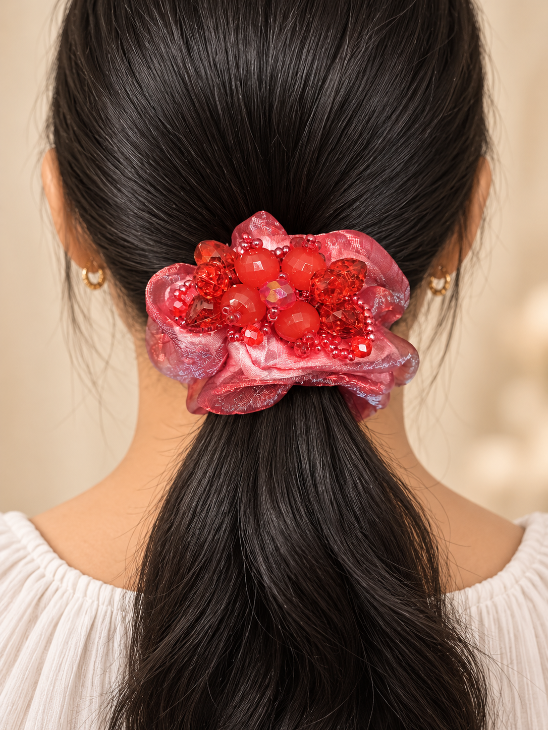 Shimmer Blossom Scrunchie