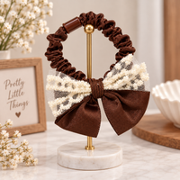 Lace Trim Bow Hair Tie