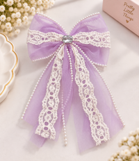 Lace Trail Pastel Bow Clip
