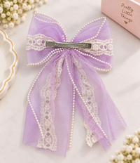 Lace Trail Pastel Bow Clip