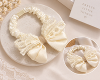 Lace Trim Bow Hair Tie