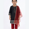 Little Royale Black & Maroon Kids' Salwar Suit Set