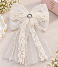 Lace Trail Pastel Bow Clip